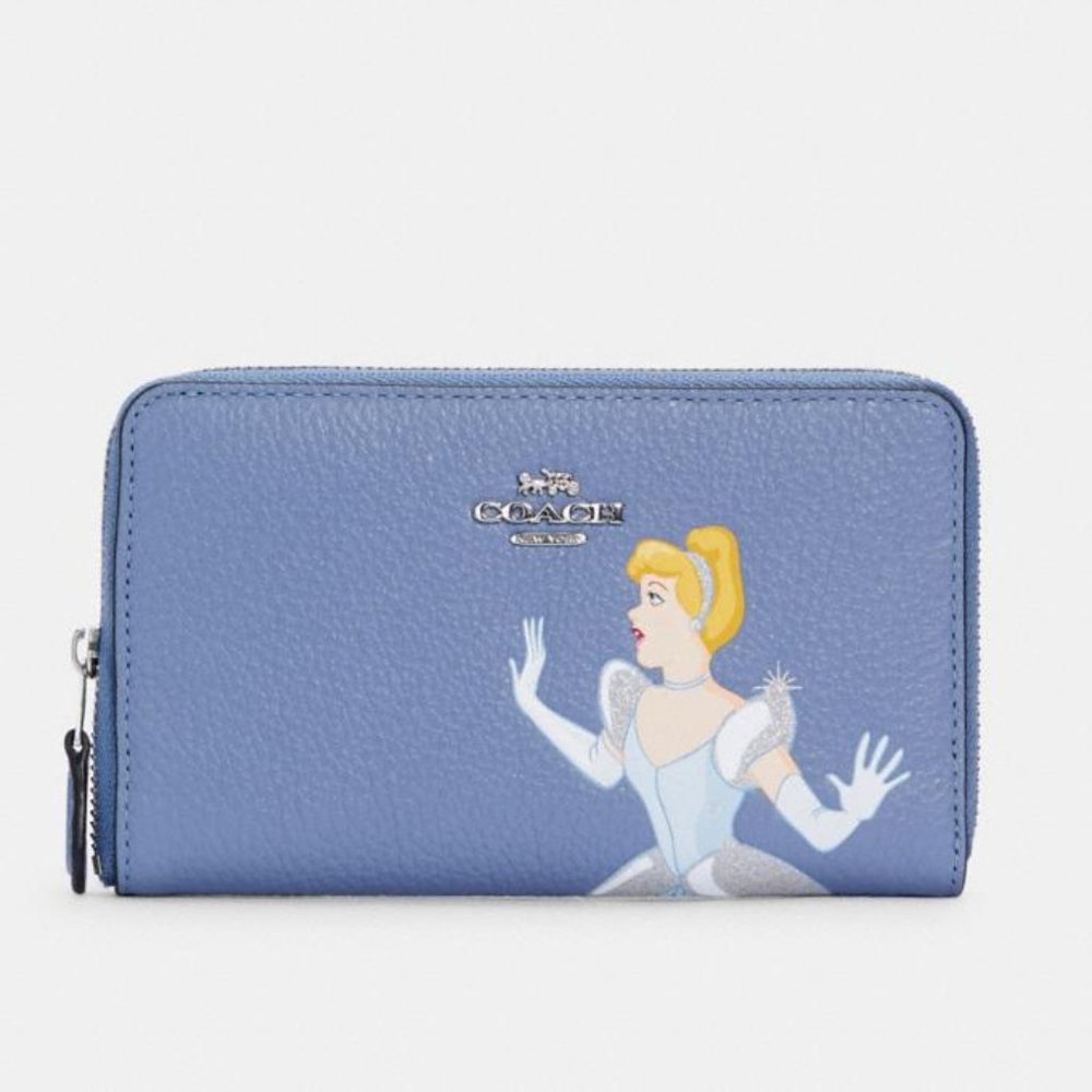 NWT Disney X Coach Medium Zip Cinderella Wallet